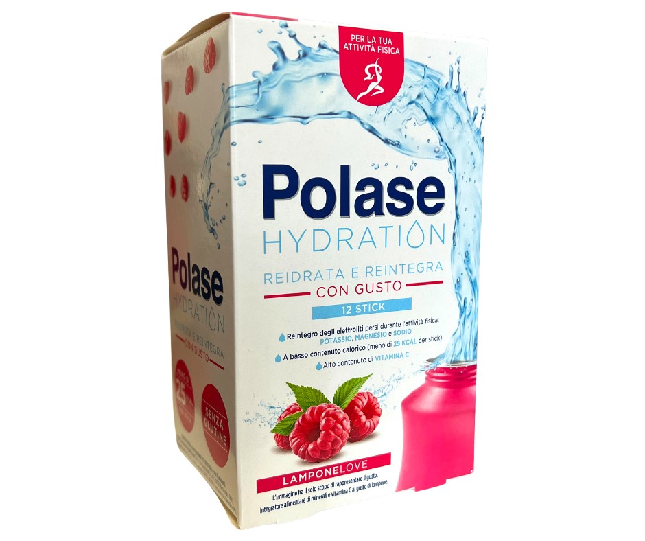 Polase Hydration - Integratore Energizzante Con Vitamine E Minerali - Gusto Lampone - 12 Buste