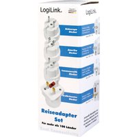 LogiLink Reise-Adapter-Set (EU/UK/US), weiß