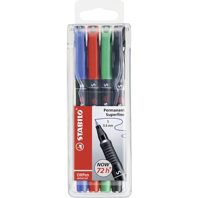 STABILO Permanent-Marker OHPen universal, permanent 4er Etui