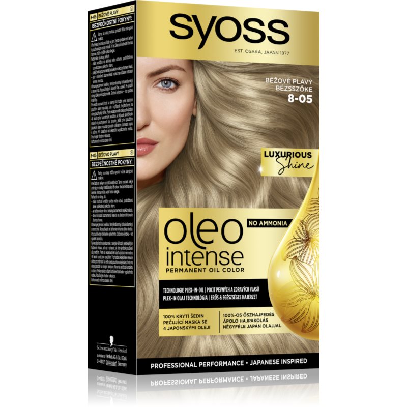 Syoss Oleo Intense Permanent-Haarfarbe Mit Öl Farbton 8-05 Beige Blond 2X50 Ml