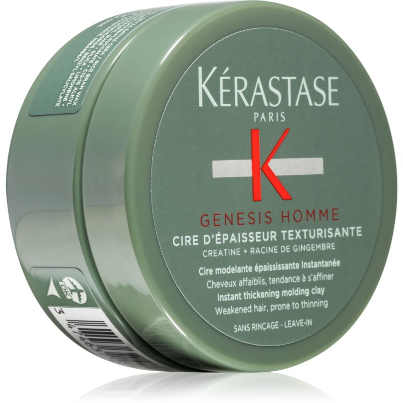 Kérastase Genesis Homme Cire D'Épaisseur Texturisante Pasta Modellante Per Styling Per Capelli Delicati E Diradati Per Uomo 75 Ml