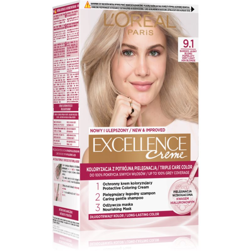 L’Oréal Paris Excellence Creme Haarfarbe Farbton 9.1 1 St.