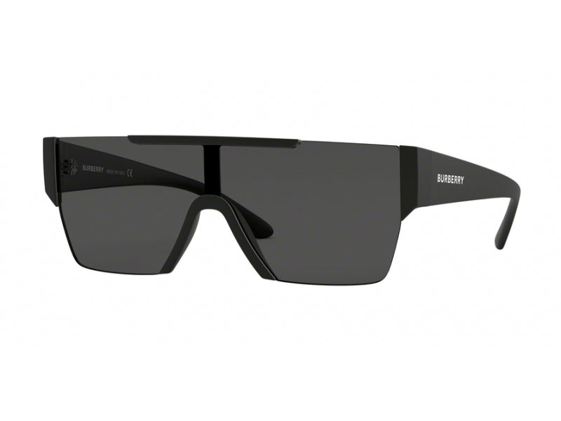 Burberry Uomo Be4291 346487 Occhiali Da Sole Nylon Nero Grigio Squadrata Normale