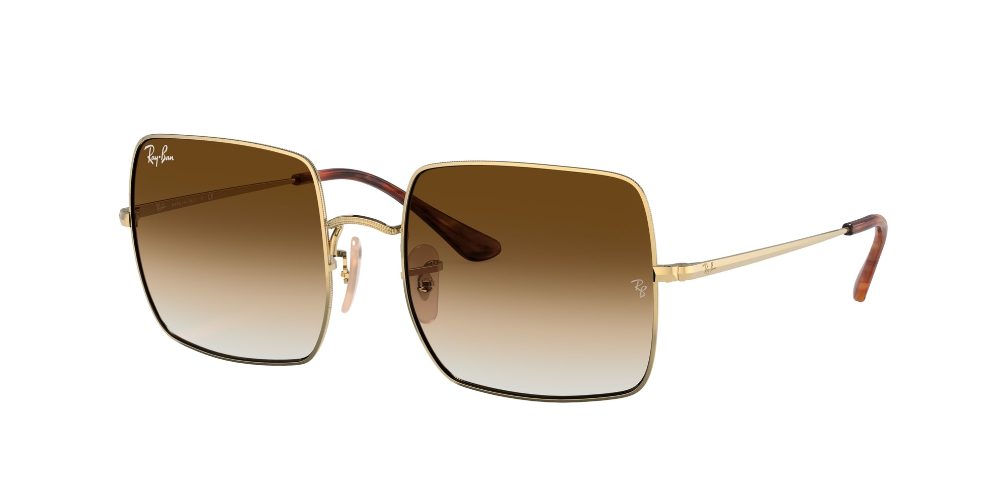 Ray - Ban Donna Rb1971 Square 914751 Occhiali Da Sole Metallo Oro Squadrata Normale Sfumato