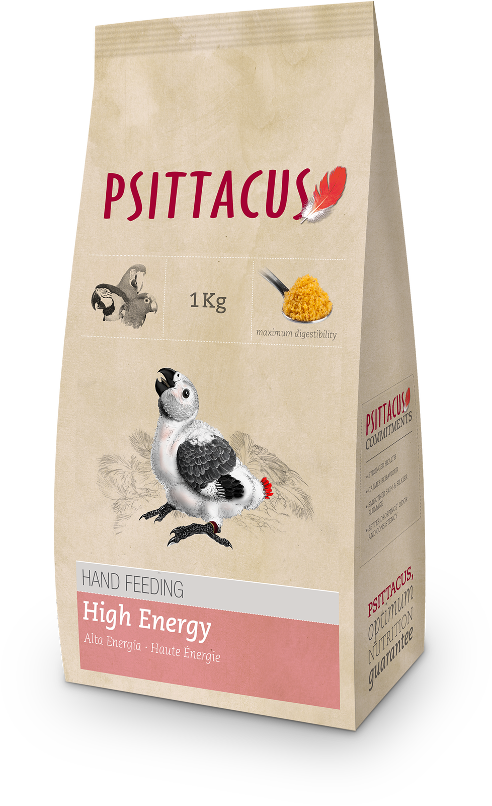 Handaufzuchtfutter für Papageien wie Graupapageien Psittacus High Energy 1kg