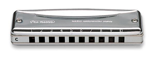 Suzuki MR350 ProMaster Blues-Harp A 20 Mundharmonika Bronze Stimmzungen, MR-350