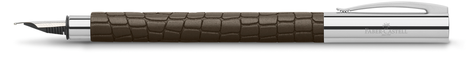 Faber-Castell 146050 Füller Ambition, Feder M, 3D Croco Braun,