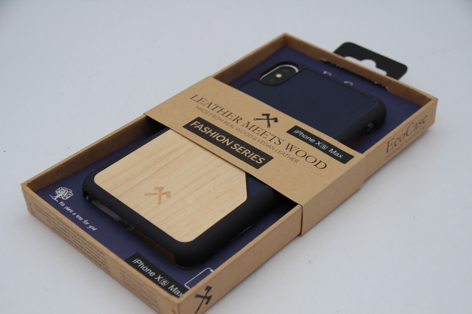 Eco Case Split Case Leather meets Wood iPhone Xs Max Hülle - [NEU]⚡ inkl. MwSt.
