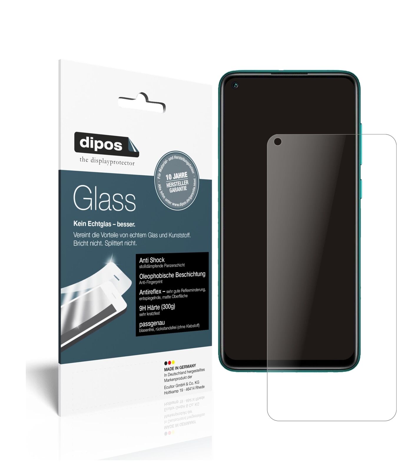 2x Schutzfolie für Xiaomi Redmi Note 9T 5G matt - Anti-Shock 9H Folie dipos