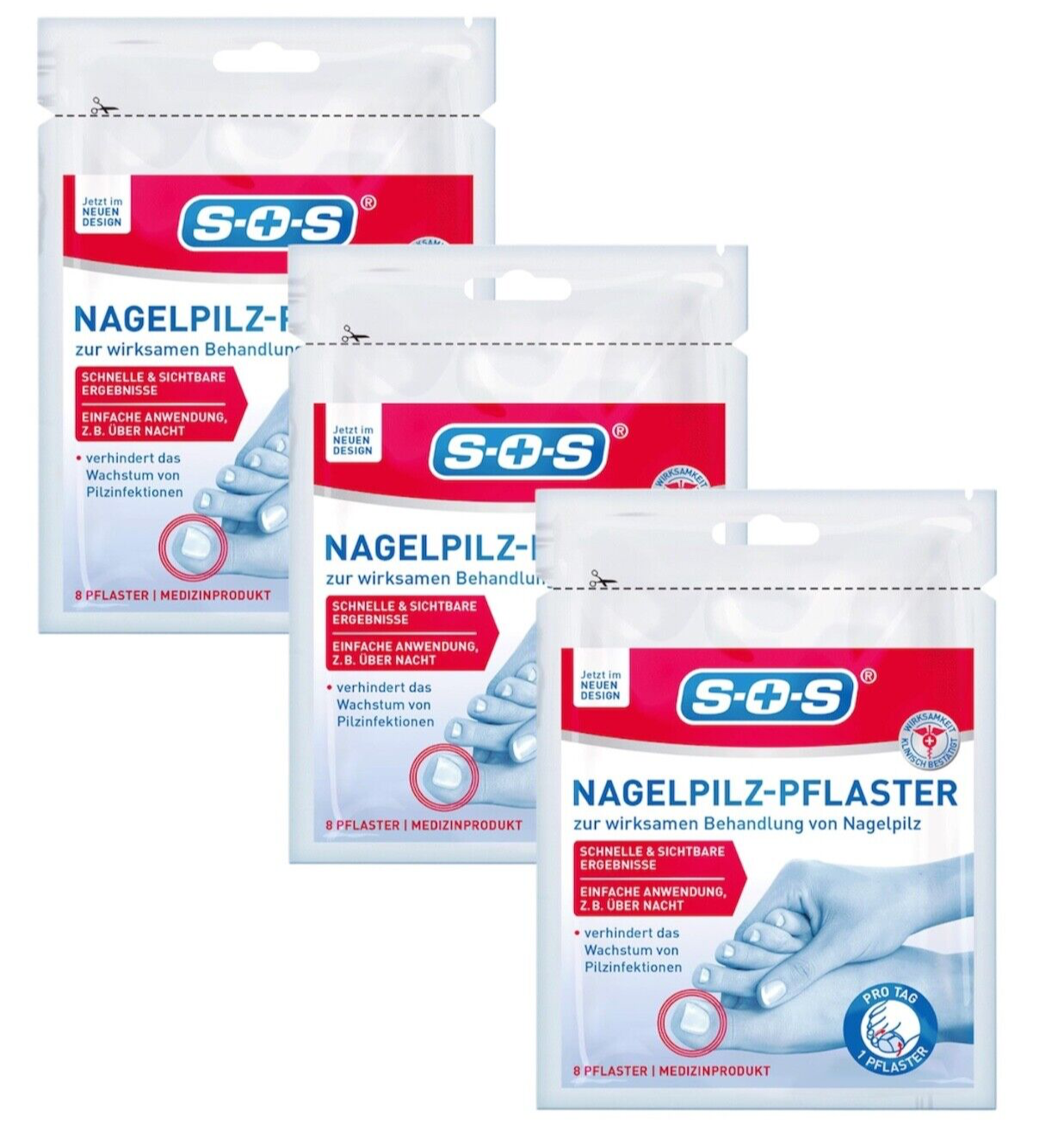 ✅ SOS Nagelpilz-Pflaster wirksame Behandlung einfache Anwendung 3x 8 Pflaster ✅
