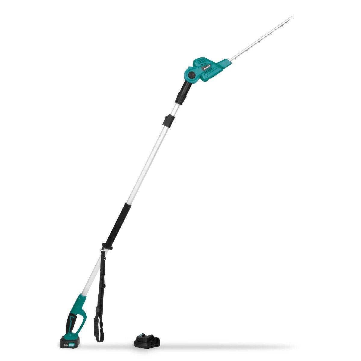 Teleskop-Heckenschere 20V (mit 4,0Ah Akku und Schnellladegerät) – Neigbare Kl...