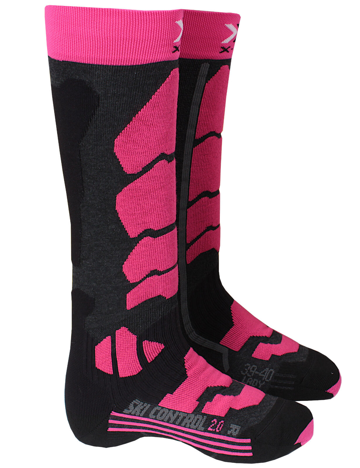 X-Socks Skisocken Skitouren Snowboardsocken (39-40) pink-schwarz Ski Control 2.0