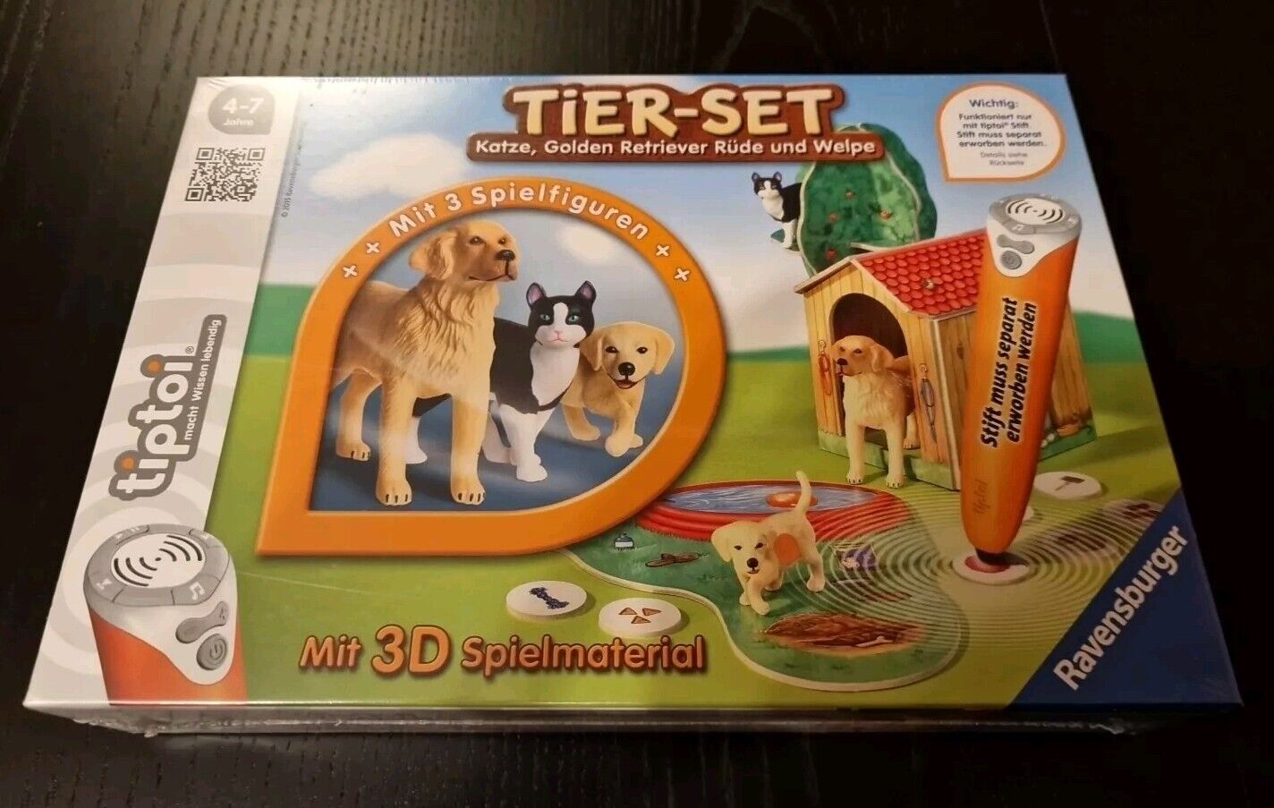 Ravensburger 00744 - Tiptoi Tier-Set Golden Retriever, Katze, Welpe ✌️