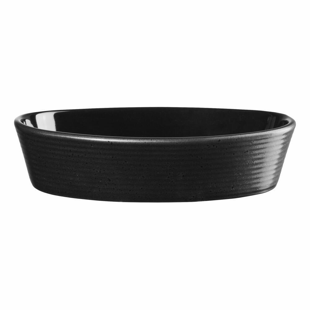 ASA Selection Auflaufform kitchenart oval Black, Steinzeug, Schwarz matt 20x14cm