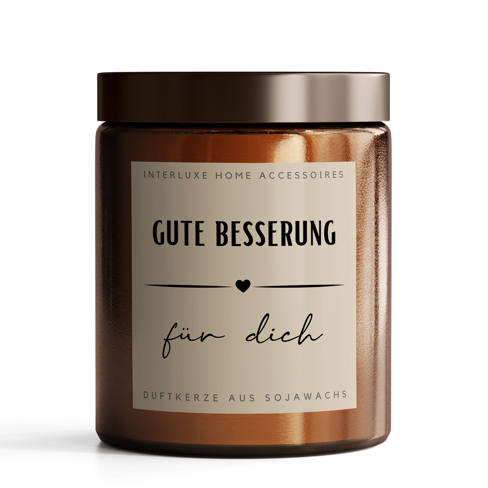 Interluxe Duftkerze im Apothekerglas - Gute Besserung Kerze mit Duft Spruch