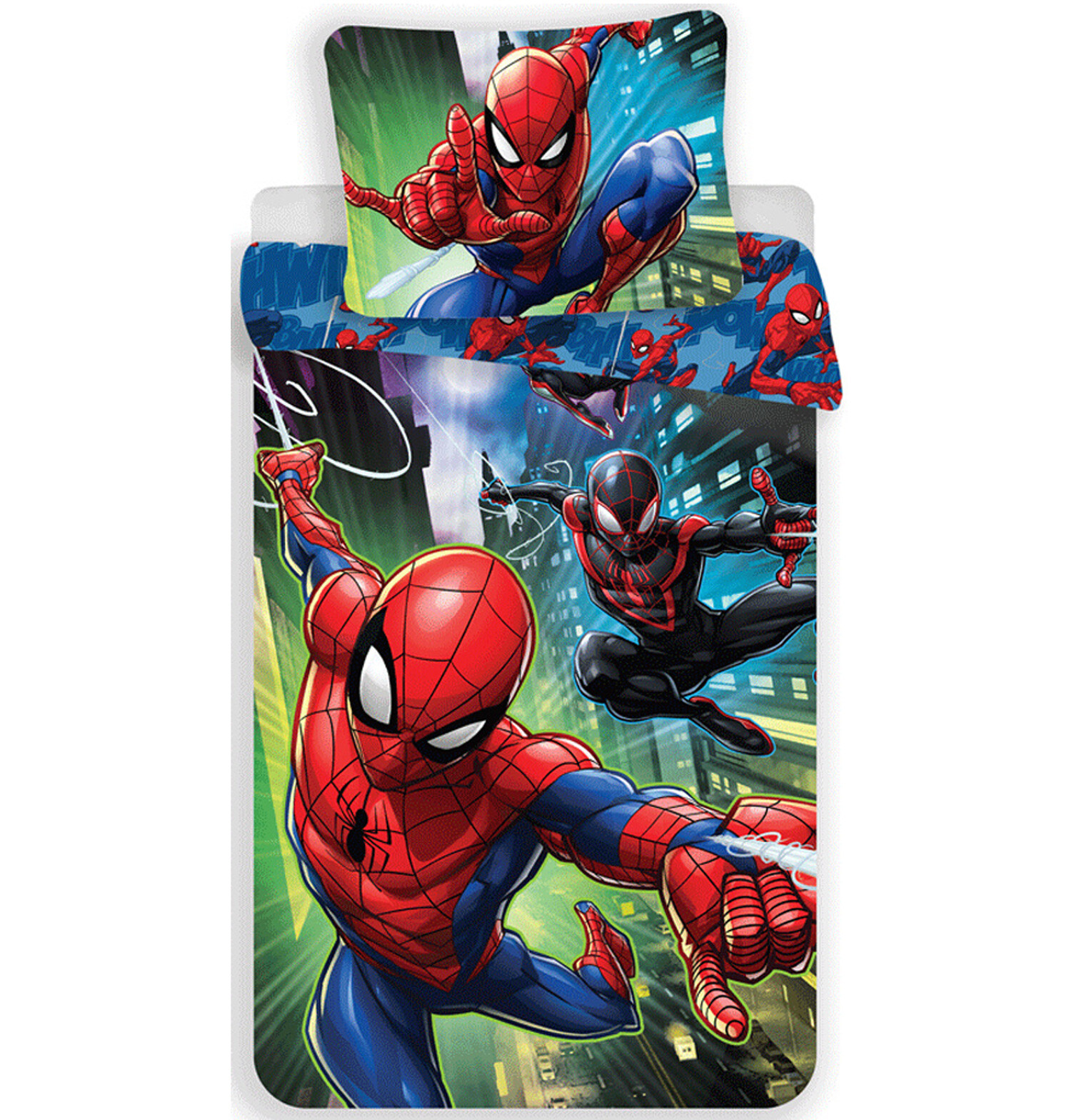 Spiderman Peter Parker Bettwäschebezug Set Kopfkissen Bettdecke für 140x200 cm