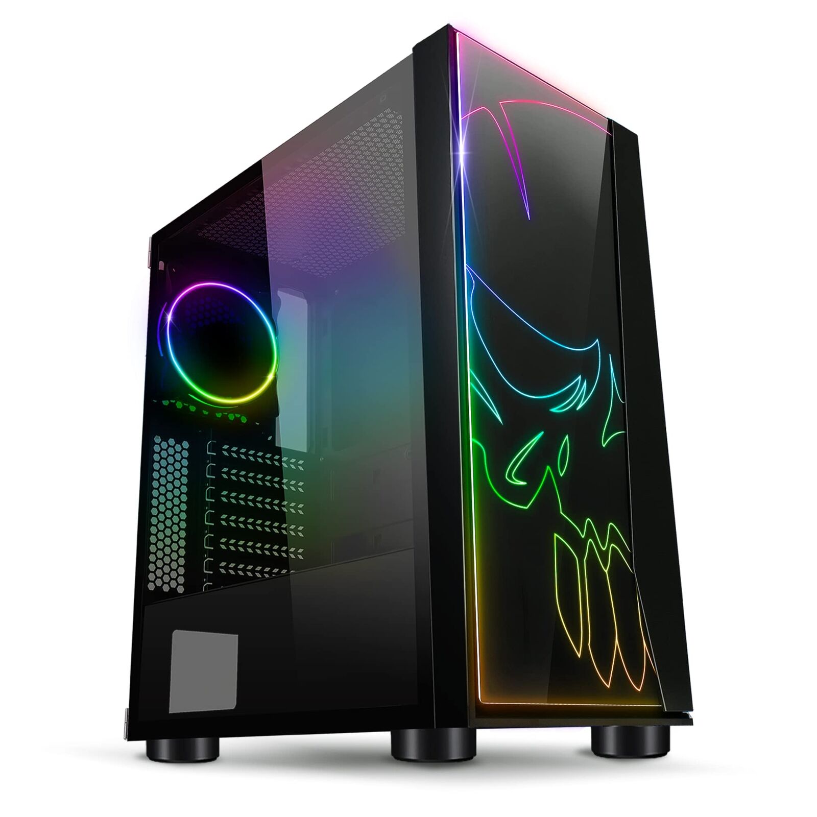SPIRIT OF GAMER Ghost One Gamer PC-Gehäuse RGB Ghost One – Vorderseite und Wa...
