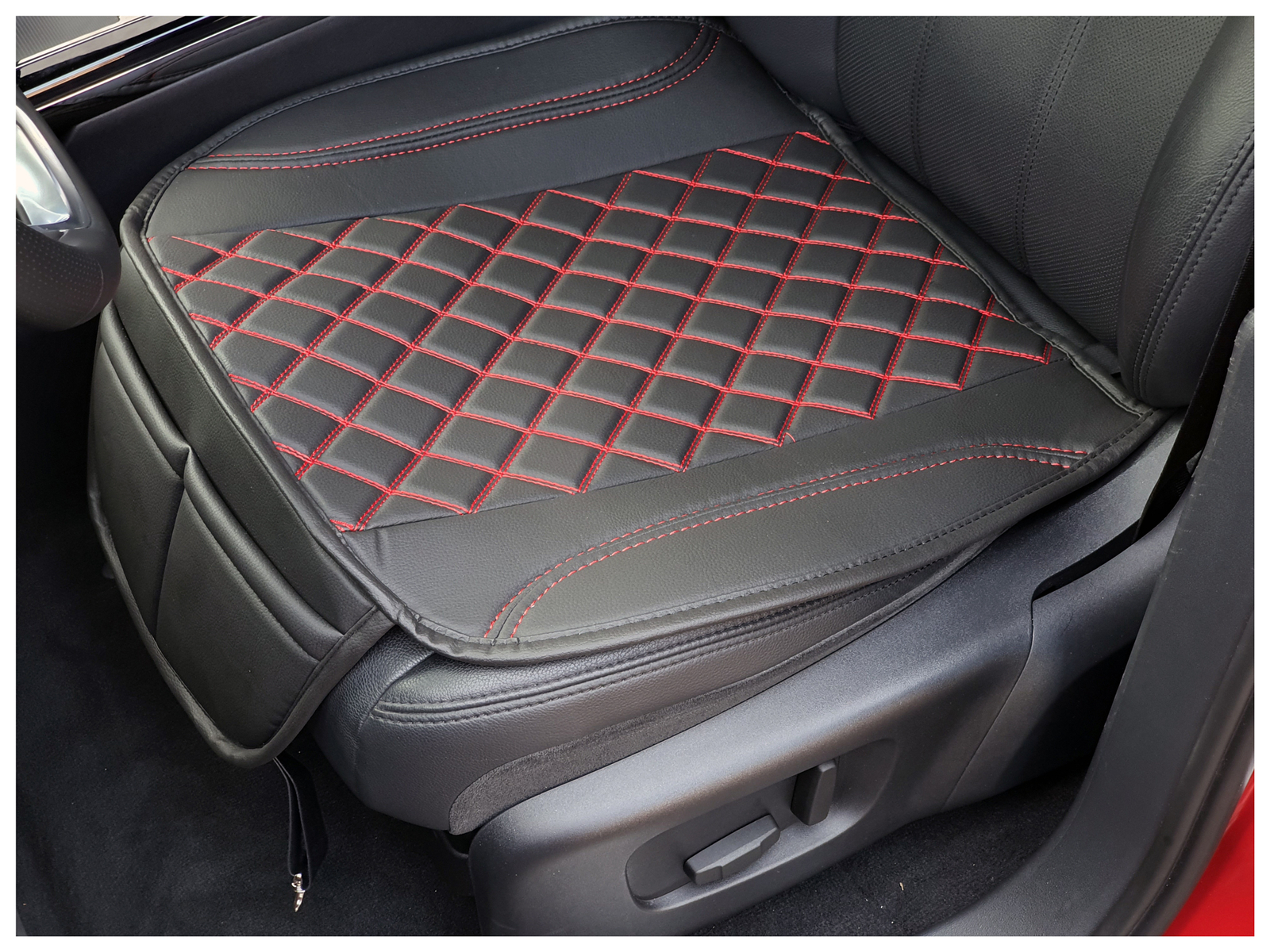 Sitzauflage Schwarz Kunstleder passend für Ford Fiesta 5 OT402