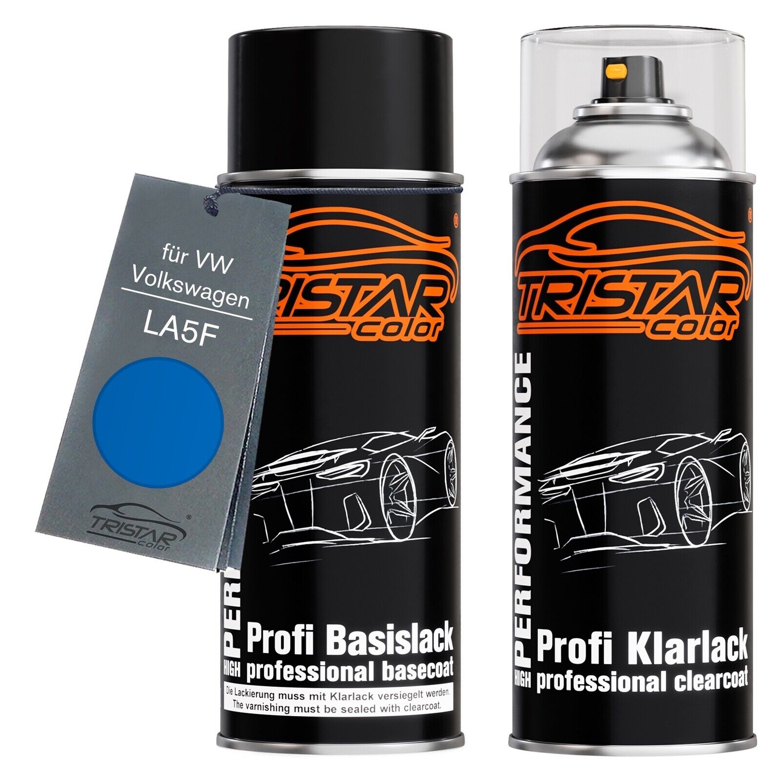 Autolack Spraydosen Set für VW Volkswagen LA5F Summer Blue Basislack Klarlack
