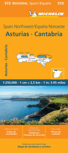 Michelin Map Spain: Northwest, Asturias, Cantabria Map 572 by Michelin