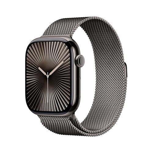 Apple Watch Series 10 (Gps + Cellular 46 Mm) Smartwatch Mit Titangehäuse In Schiefer Und Milanaise Armband In Schiefer (S/M). Fitnesstracker, Ekg App,