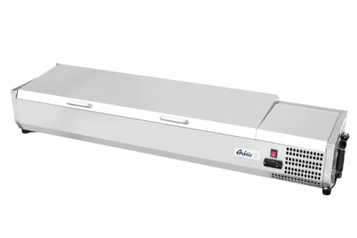 Hendi Aufsatzkühlvitrine, Statische Kühlung, Temperatur Von -2 Bis +8°C, Automatischer Abtauung, Mit Edelstahldeckel, Digitales Bedienfeld, 6X Gn 1/3,