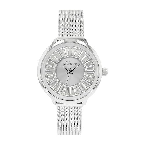 S.Oliver Damen Uhr Armbanduhr Edelstahl Silber 2038589