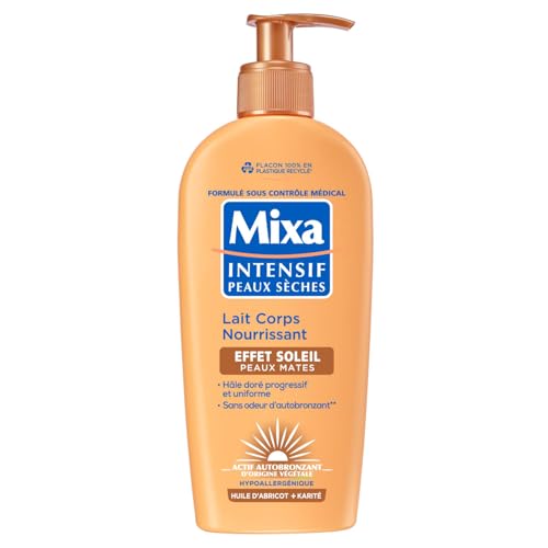 Mixa Intensif Peaux Sèches - Lait Corps Nourrissant Effet Soleil - Autobronzant - Hâle Doré Naturel Progressif Et Uniforme - Peaux Mates - Hypoallergé