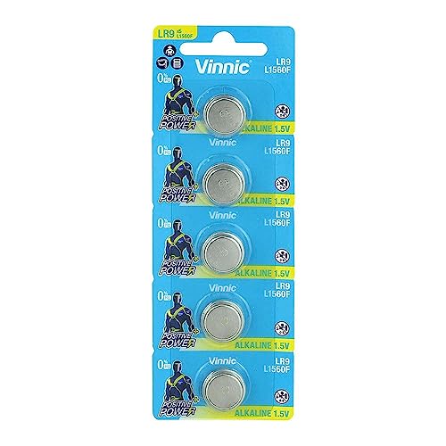 Vinnic Lot De 5 Piles Alcalines 1,5 V 625 / Epx625G / Lr9 / L1560 Sous Blister