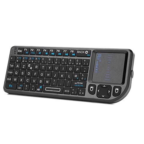 Rii Mini Clavier K01X1 Sans Fil(Azerty) 2,4 Ghz Avec Touchpad Pour Pc, Pad, Xbox 360, Ps3, Tv Box Google Android, Htpc, Iptv. …