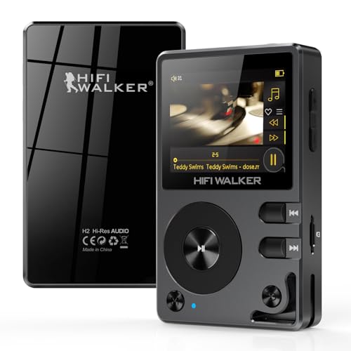 Hifi Walker H2 Lecteur Mp3 Bluetooth Hi-Res, Baladeur Mp3 Hifi Audiophile Flac De Musique Avec Dsd Dac, Lecteur Audio Portable Haute Fidélité De 64 Go