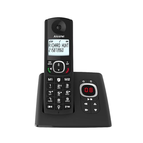 Alcatel F530 Voice - Téléphone Fixe Sans Fil Dect Avec Répondeur - Grand Écran Rétroéclairé - Mains Libres - Fonction Blocage Des Appels - 2 Touches D