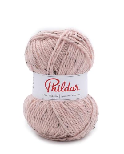 Phildar - Pelote De Laine Phil Tweedy De 100G - Laine À Tricoter - 77% Acrylique,20% Laine,3% Viscose - Aiguille N°6 - Couleur Peau