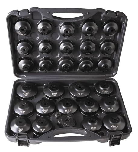 Clas Equipements Coffret 30 Douilles Et Clés Filtres À Huile Multimarque + Adapateur 1/2" À 3/8" - Hu 1999