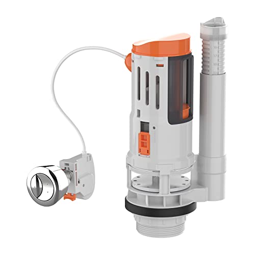 Ibergrif M20522, Mécanisme Universel Wc Comprenant 2 Boutons De Chasse D'Eau, Se Vide Rapidement Et Économise L'Eau, Facile À Installer, Gris