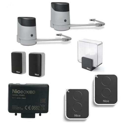Nice Hoppkit-Bd Kit Automatisme Pour Portail Battant Avec Vantaux Jusqu'À 2.4M Hoppbdkce