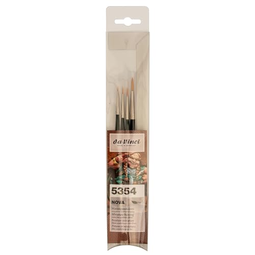 Da Vinci Nova Set De Pinceaux Synthétiques Pour Tablette Et Peinture Miniature, Vert, Kurzstielig