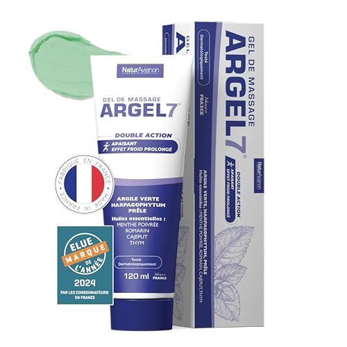 Naturavignon Argel 7 Gel De Massage Gênes Articulaires Et Décontractant Musculaire | Argile Verte, Harpagophytum | Creme Massage Genoux Douleur Dos |E