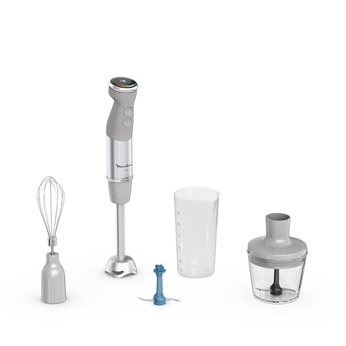 Moulinex Mixeur Plongeant, Technologie De Lames Powelix, Mode Silencieux, 20Vitesses, Lames Pour Glace Pilée, Mode Turbo, Pare-Éclaboussures, Hachoir,