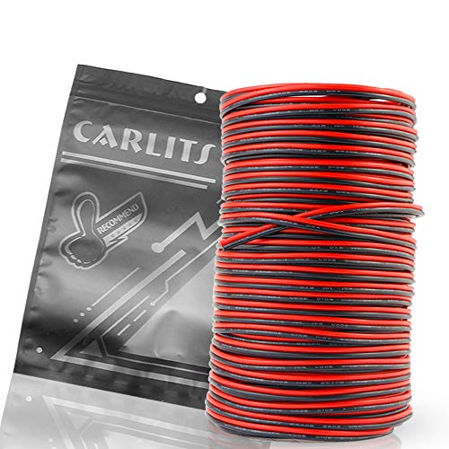 Carlits Câble D'Extension 20 Awg 20M 2X0,5Mm² Cuivre Etamé Pour Bandes Led Couleur Unique 3528 5050 2835