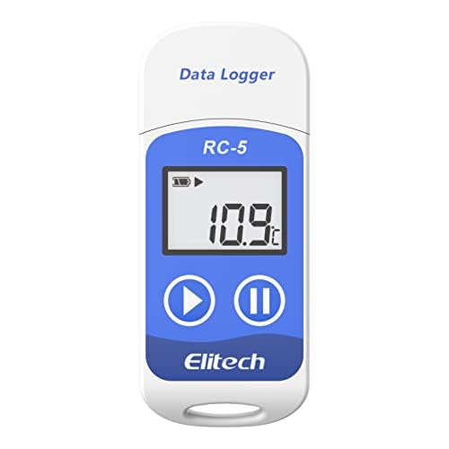 Elitech Enregistreur De Données De Température Usb Mini, Haute Précision Capteur, 32000 Points De Capacité D'Enregistrement Rc-5