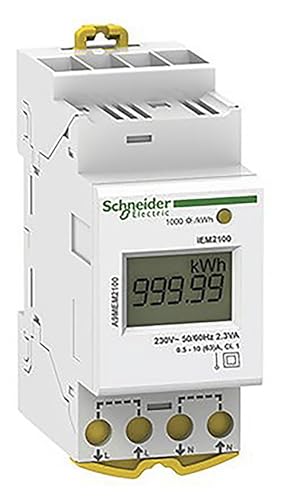 Schneider Electric - Acti9 Iem - Compteur D'Energie Modulaire Monophasé - 230V - 63A - A9Mem2100