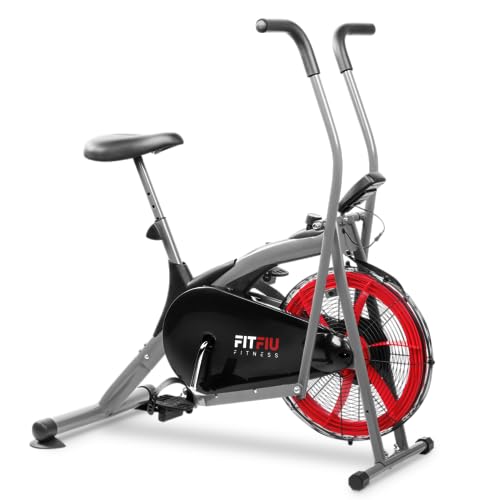 Fitfiu Fitness Beli-150 - Vélo Elliptique À Résistance À Air Avec Selle Réglable Et Écran Lcd Multifonctionnel, Appareil De Fitness Pour La Résistance