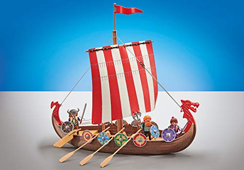 Playmobil - 9891 - History - Drakkar Et 3 Vikings - Sous Emballage Plastique, Pas De Boîte En Carton Bleu