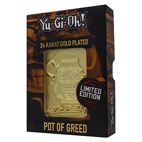 Yu-Gi-Oh! - Pot Of Greed - Carte En Métal Plaqué Or Collector
