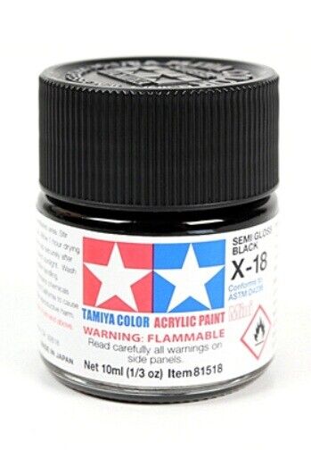 Tamiya 81518- Acrylique Modèle Peinture - X-18 Semi Noir Brillant - 10ml Pot T48