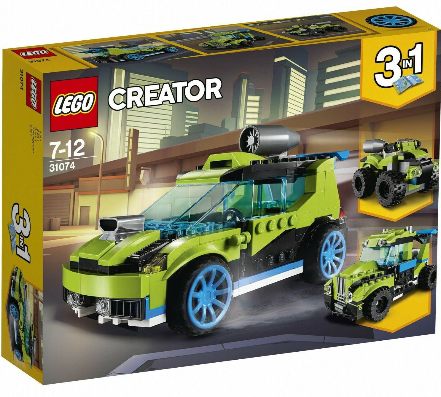 LEGO Creator Voiture De Rally À Réaction 3 En 1 7-12 Ans 31074