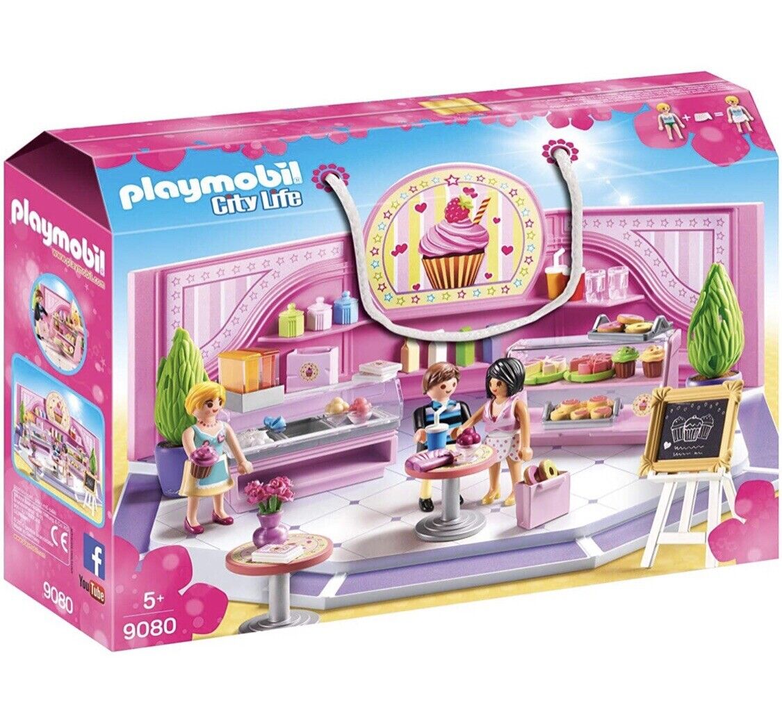 Playmobil City Life 9080 Café Cupcake Restaurant Boutique - NEUF