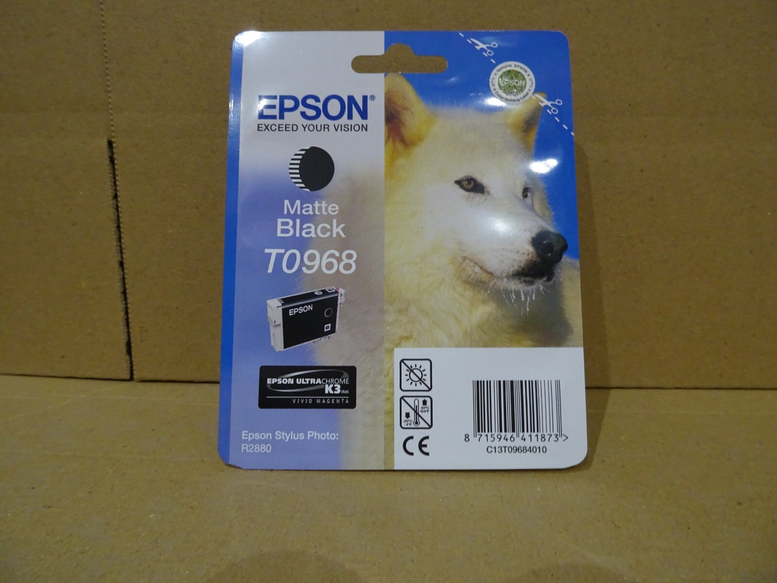 CARTOUCHE EPSON  T0968 Cartouche jet d'encre noire mat epson C13T096840 "Loup"