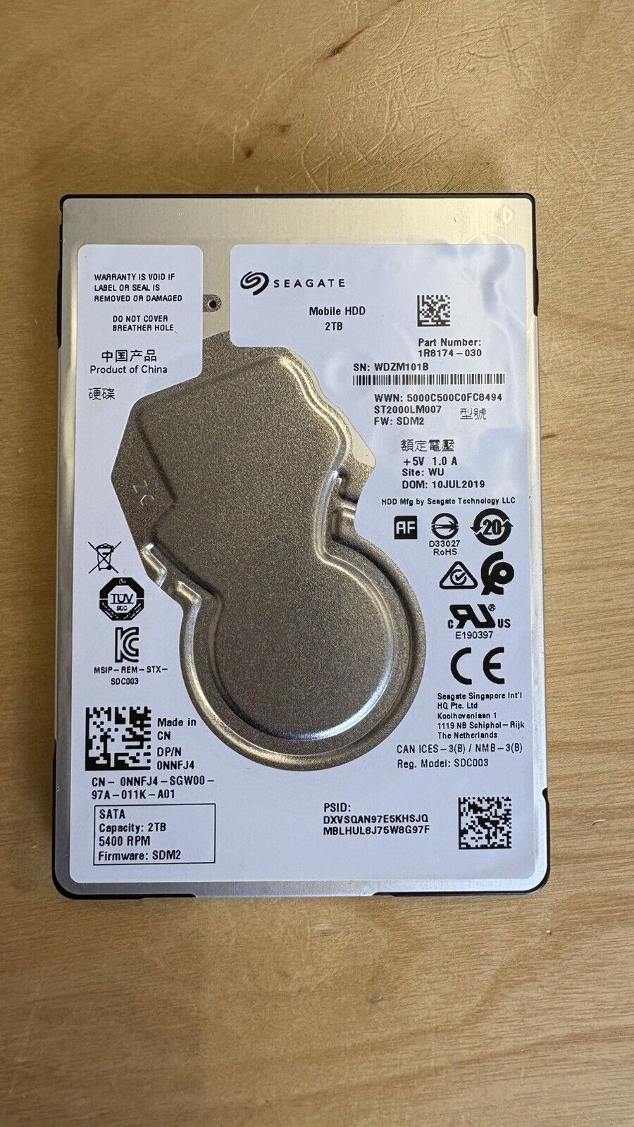 Seagate Mobile ST2000LM007 2 To, 5400 RPM, 2,5" Disque Dur Interne